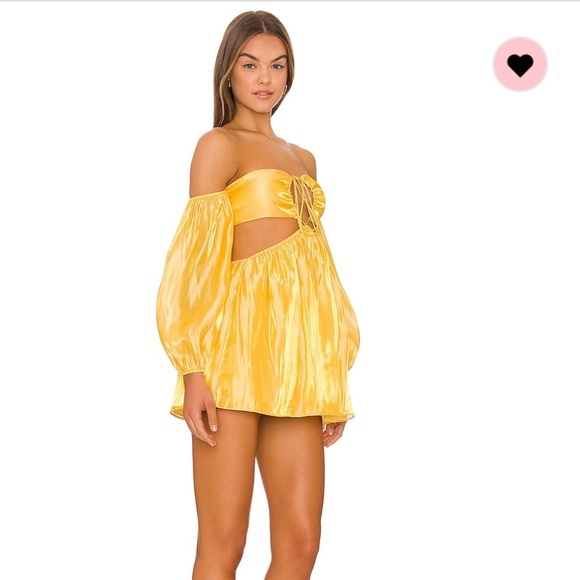 WORN ONCE IN PERFECT CONDITION yellow mini dress - Picture 3 of 7